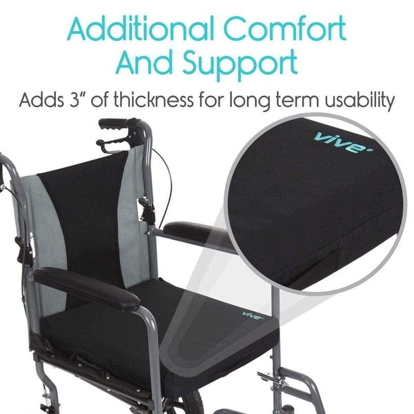 Vive Wheelchair Cushion - Gel Seat Pad for Coccyx, Orthopedic Back Support, Sciatica & Tailbone Pain Relief