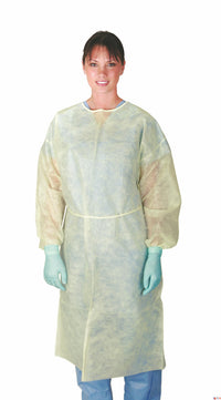 Polypropylene Isolation  Gowns, Yellow [50CT/CASE]